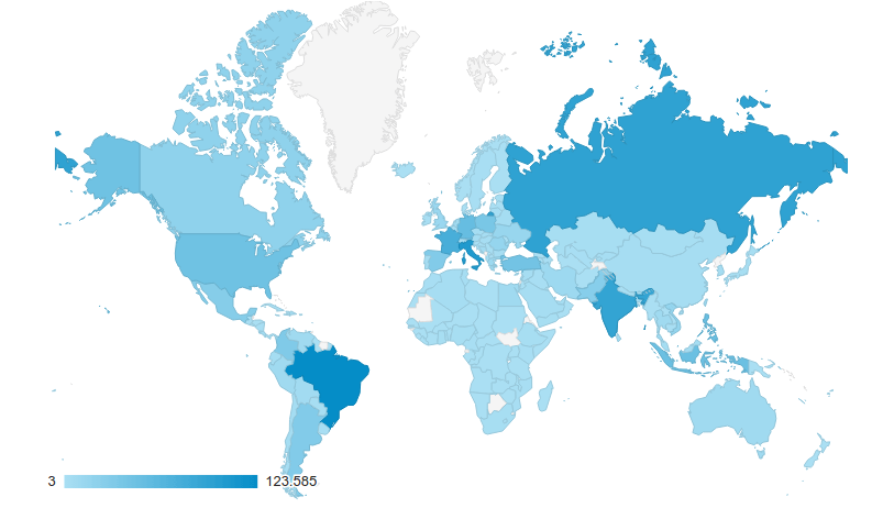 World map of the countries where BeeBEEP is used
